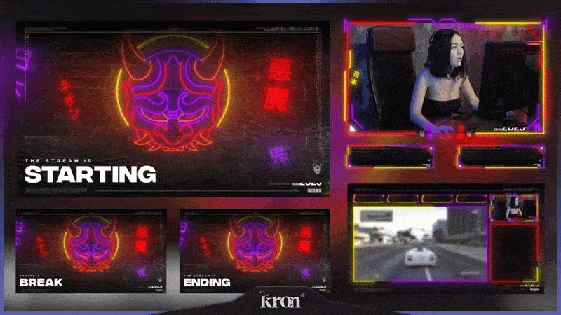 Cyberpunk Oni Stream Overlay