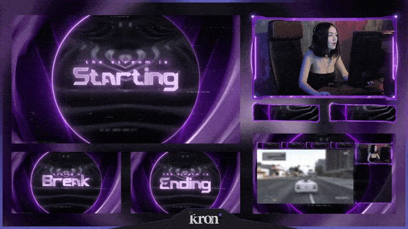 Purple Neon Stream Overlay