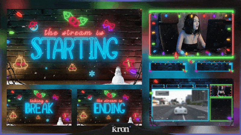 Neon Christmas Overlay Animado