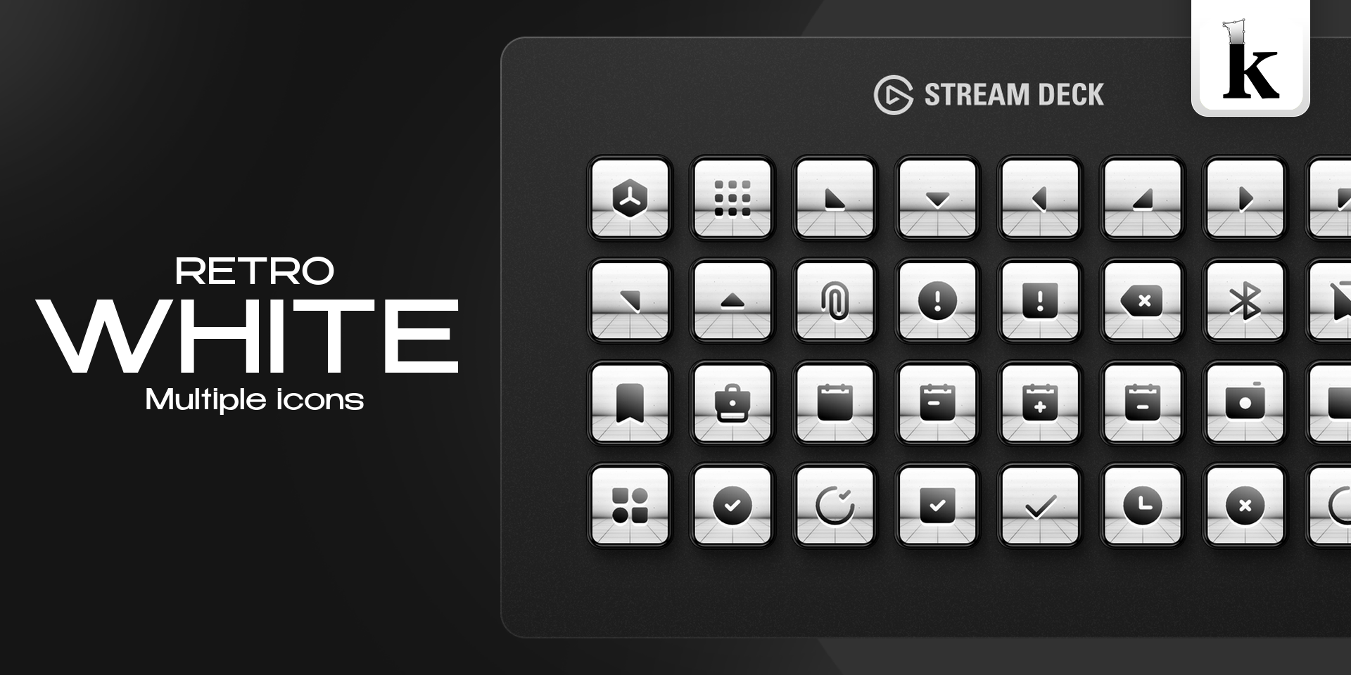 Retro White Icons