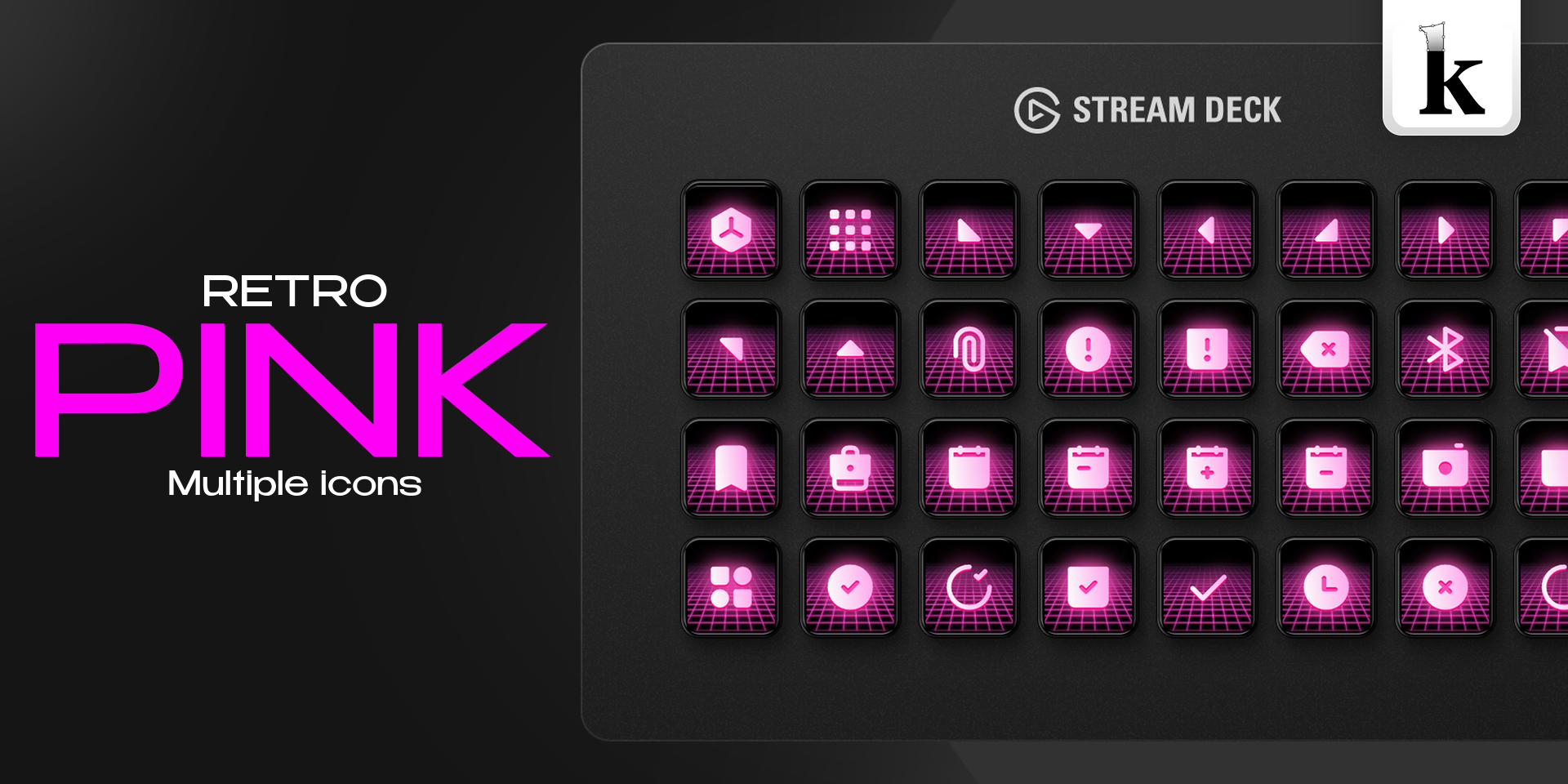 Retro Pink Icons