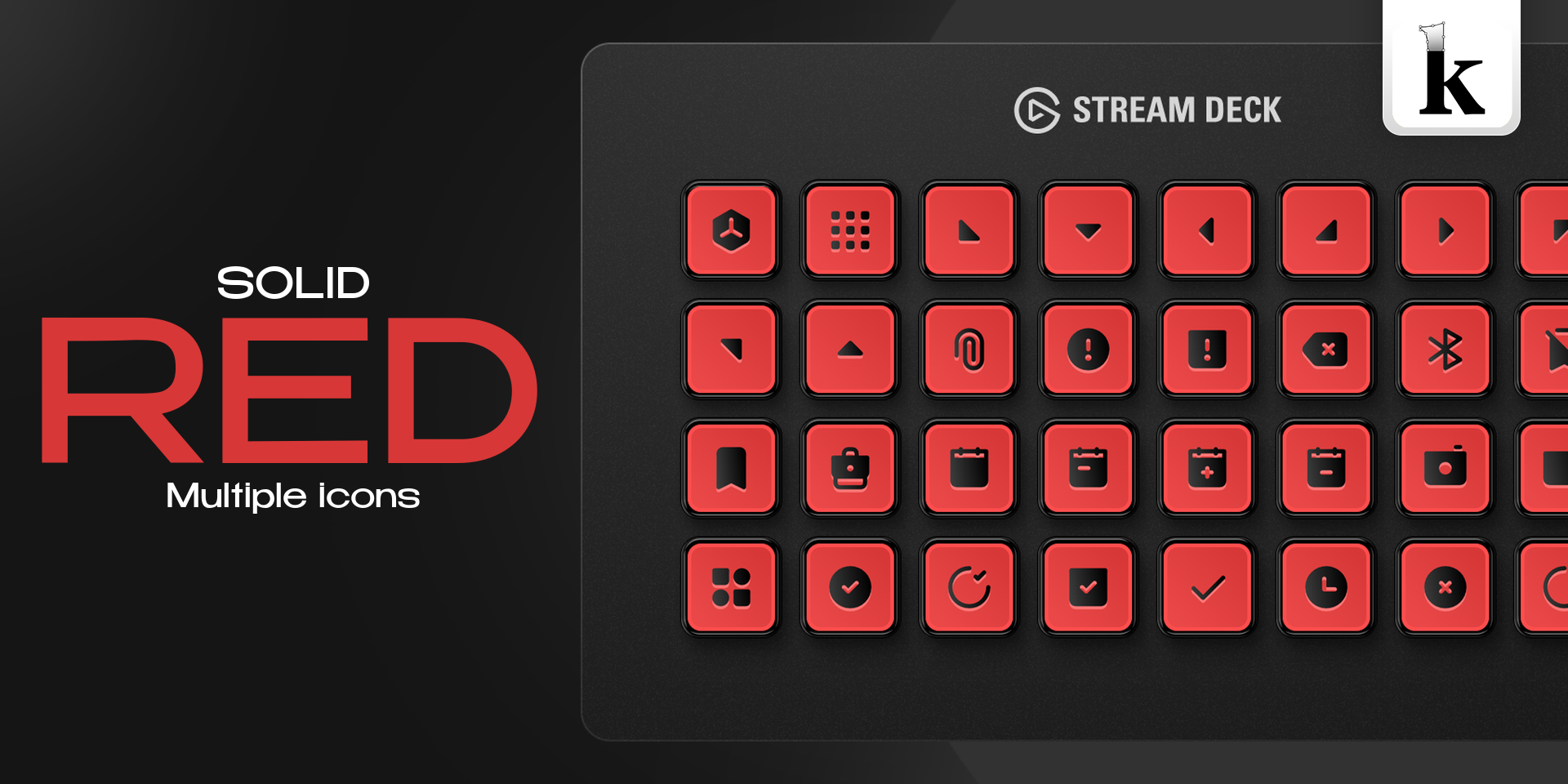 Solid Red Icons