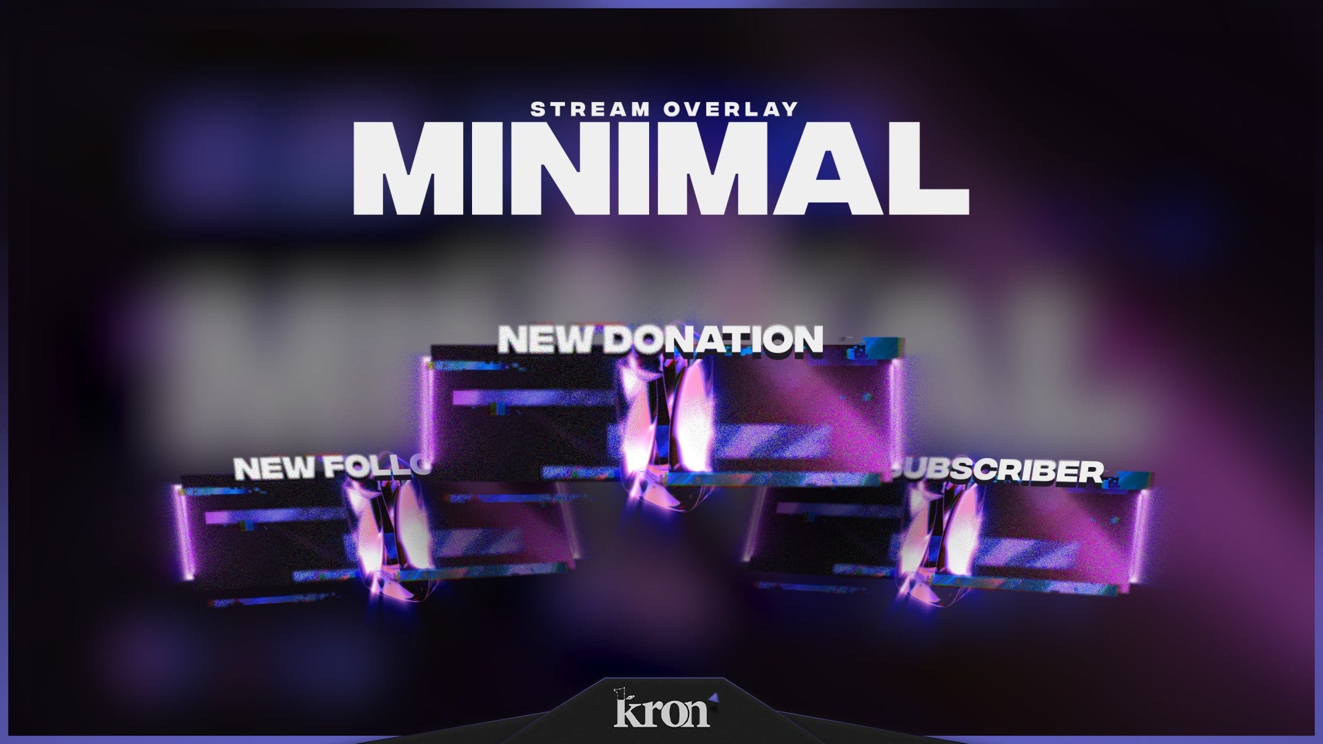 Minimal Animated Alerts for Twitch - Animated Clean Lines Futuristic Minimalist Synthwave Overlay Alerts Pack | byKron