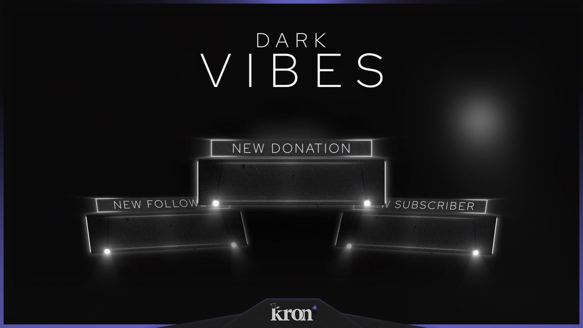 Dark Vibes Animated Alerts for Twitch - Animated Dark Drizzle Mysterious Minimalist Overlay Alerts Pack | byKron