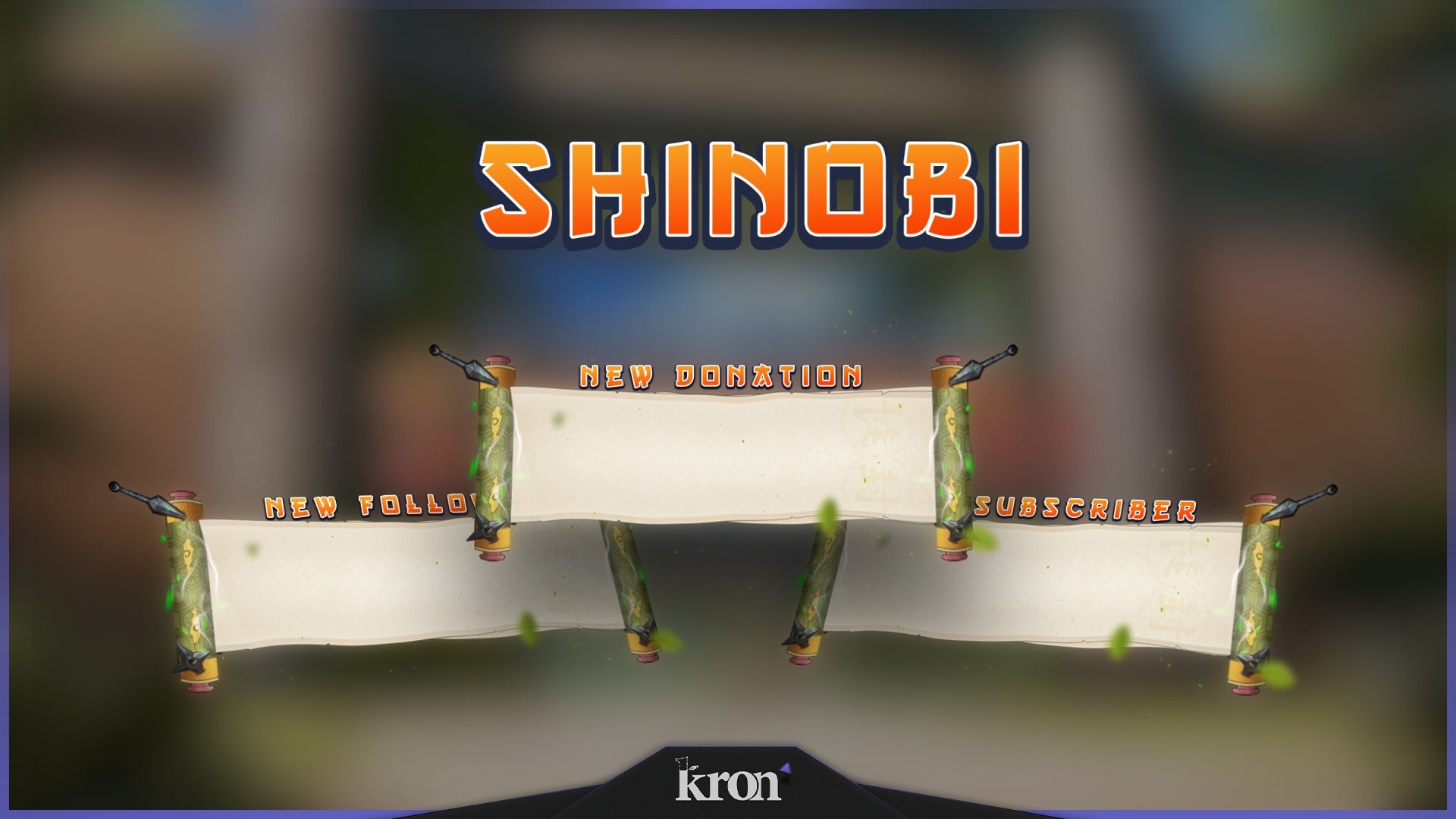 Shinobi Animated Alerts for Twitch - Animated Naruto Leaf Village Ninja Anime Overlay Alerts Pack | byKron
