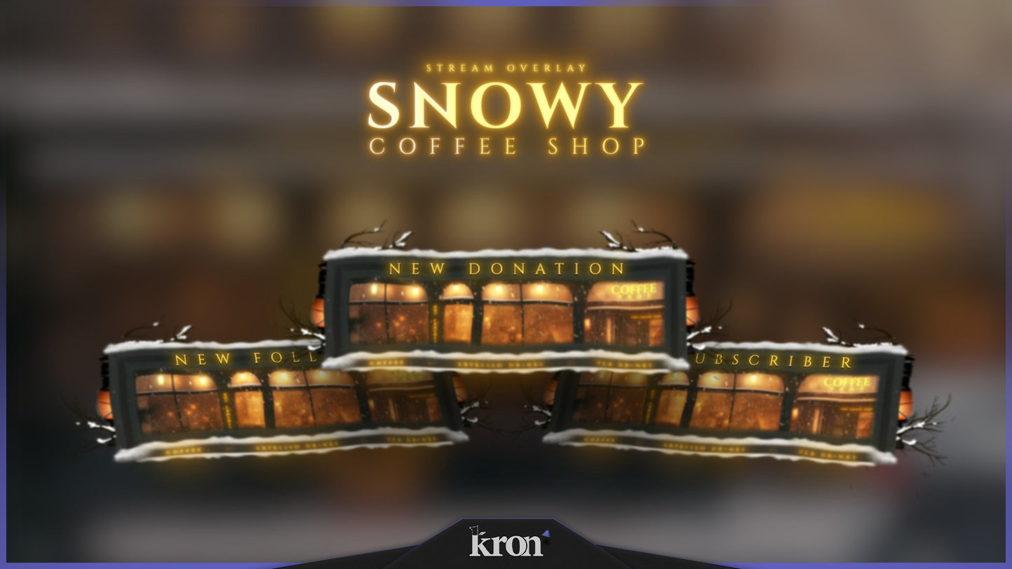 Snowy Coffee Shop Alertas Animados