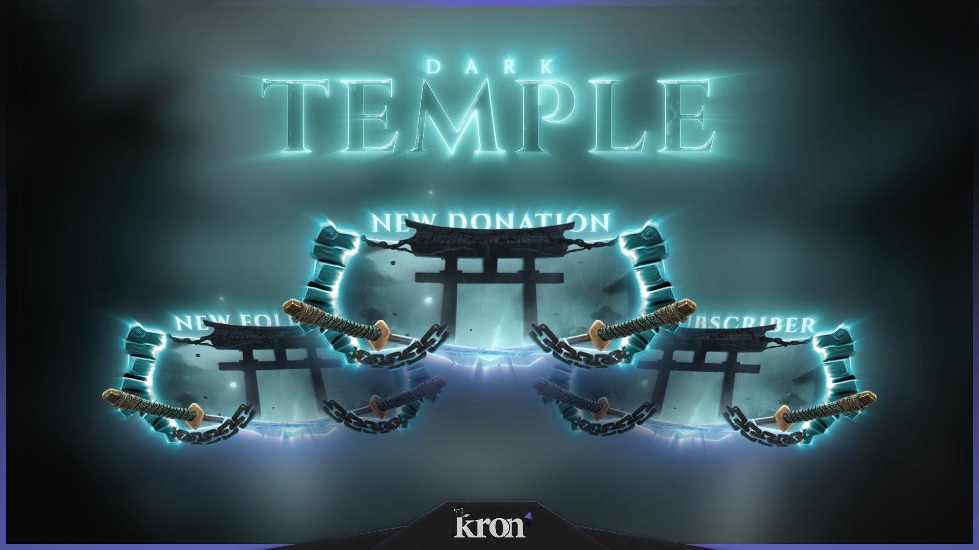 Dark Temple Animated Alerts for Twitch - Animated Shadowy Temple Mystic Fantasy Anime Overlay Alerts Pack | byKron