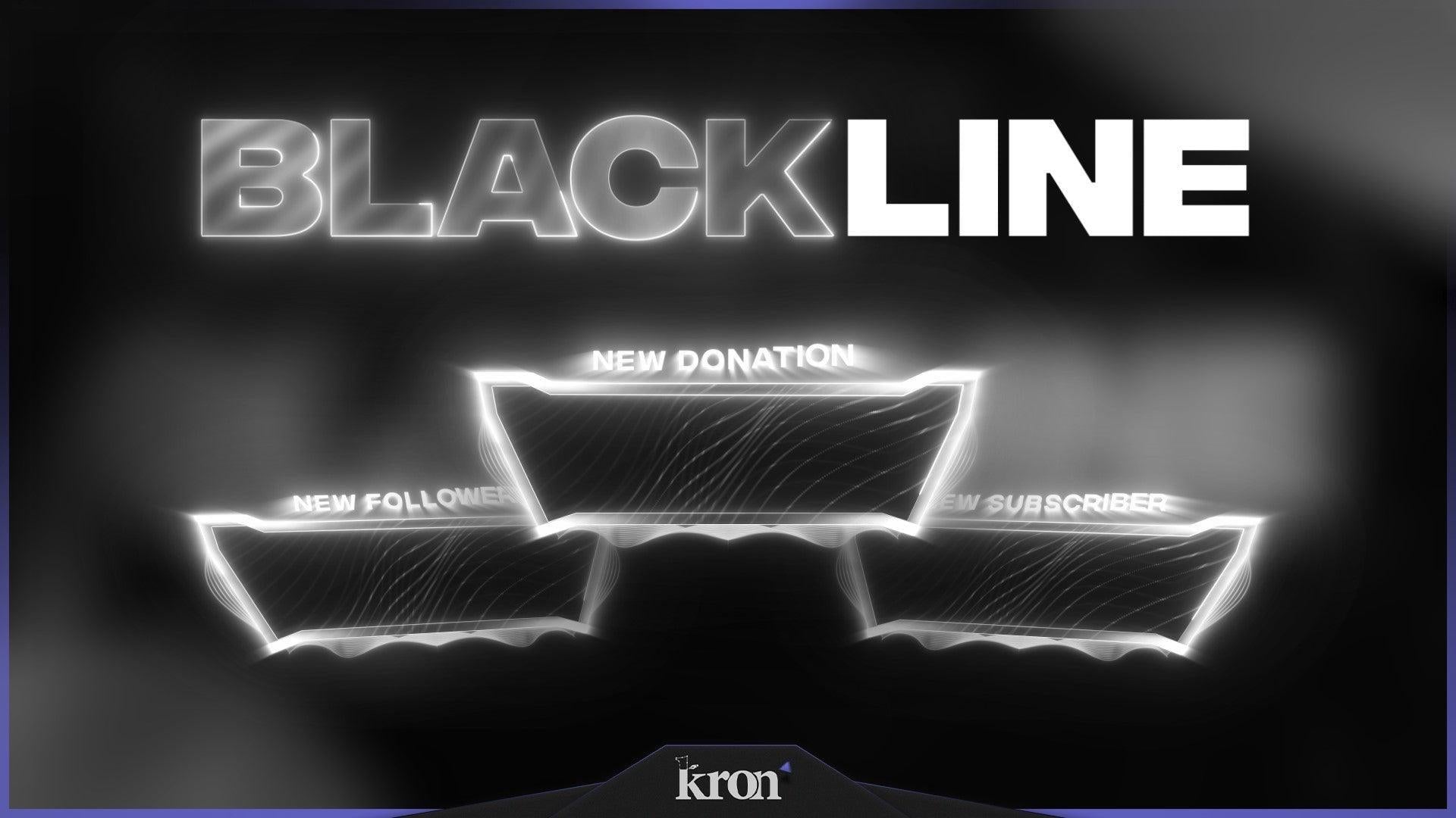 Black Line Animated Alerts for Twitch - Animated Moving Lines Dark Elegant Futuristic Overlay Alerts Pack | byKron