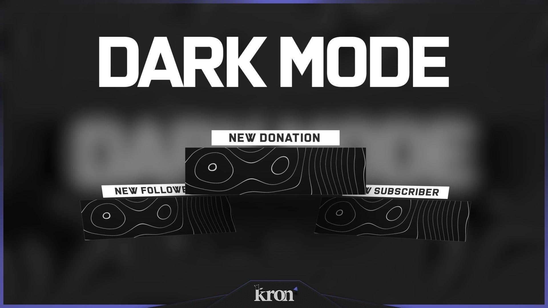 Dark Mode Animated Alerts for Twitch - Animated Dark Gray Flowing Lines Tech Minimalist Overlay Alerts Pack | byKron