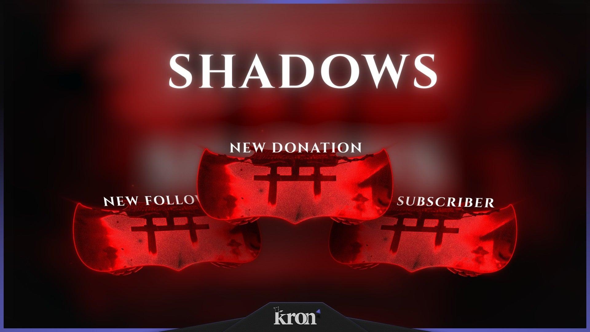 Shadows Animated Widgets for Twitch - Animated Samurai Torii Red Mist Japanese Anime Overlay Widgets Pack | byKron