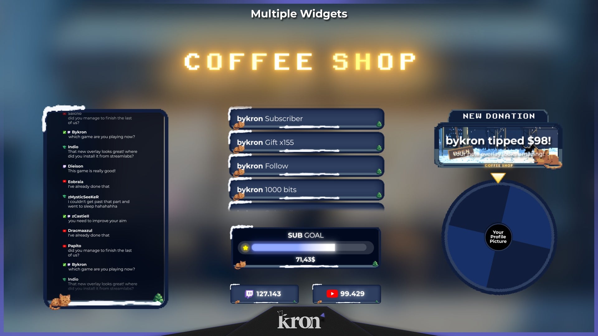 Winter Coffee Shop Animated Widgets.