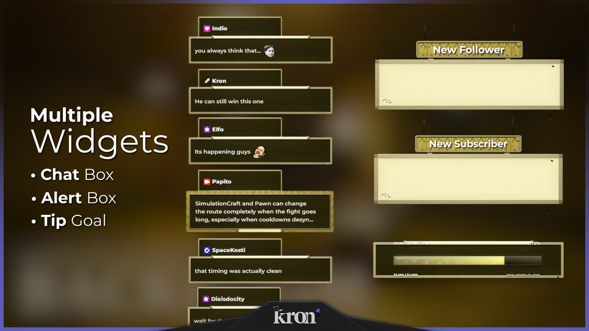 Backroom Animated Widgets for Twitch with liminal yellow aesthetic featuring patterned walls, fluorescent glow, alerts, tip goal and chat box widgets