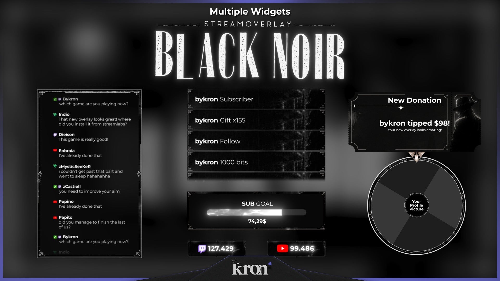 Black Noir Animated Widgets