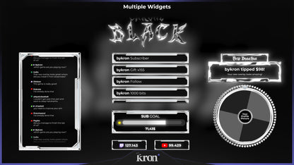 Chrome Black Widgets Animados