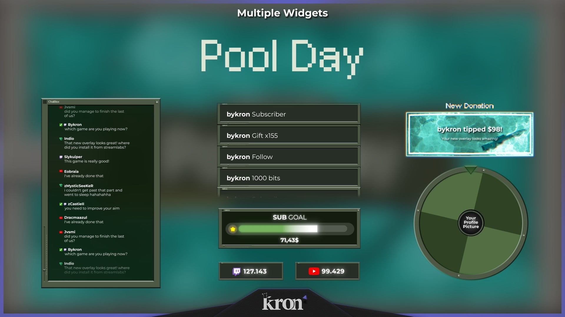 Pool Day Animated Widgets for Twitch - Animated CS 1.6 Retro Pool Nostalgia FPS Overlay Widgets Pack | byKron