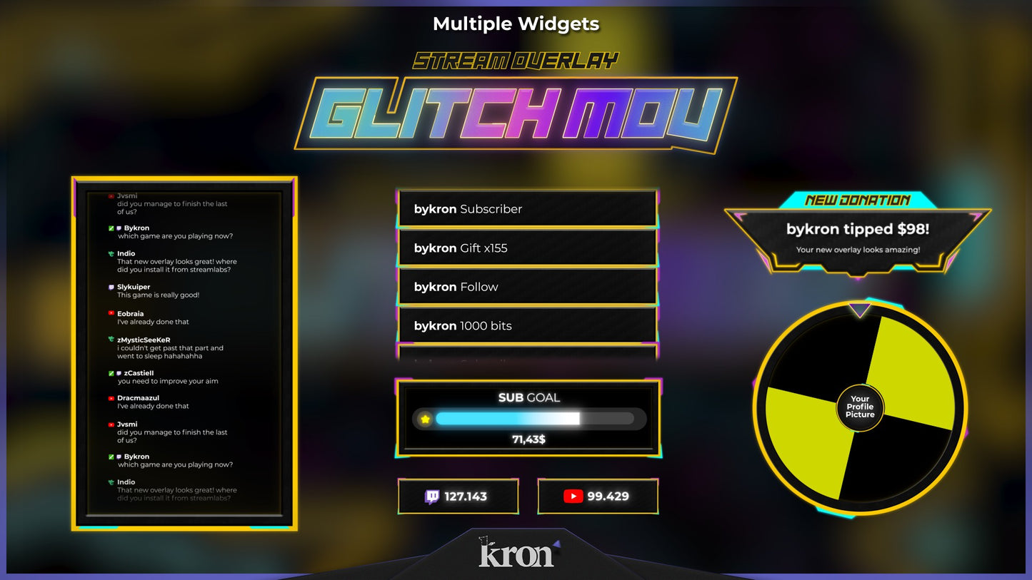 Glitch Mov Widgets Animados