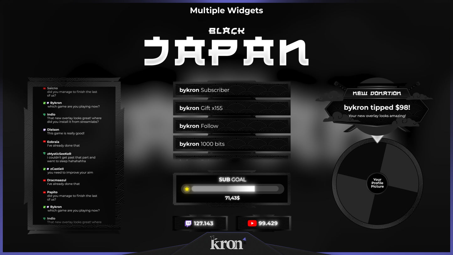 Black Japan Animated Widgets
