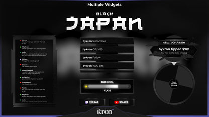 Black Japan Animated Widgets