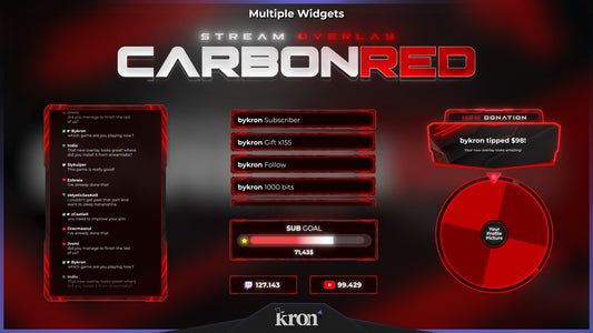 Carbon Red Animated Widgets