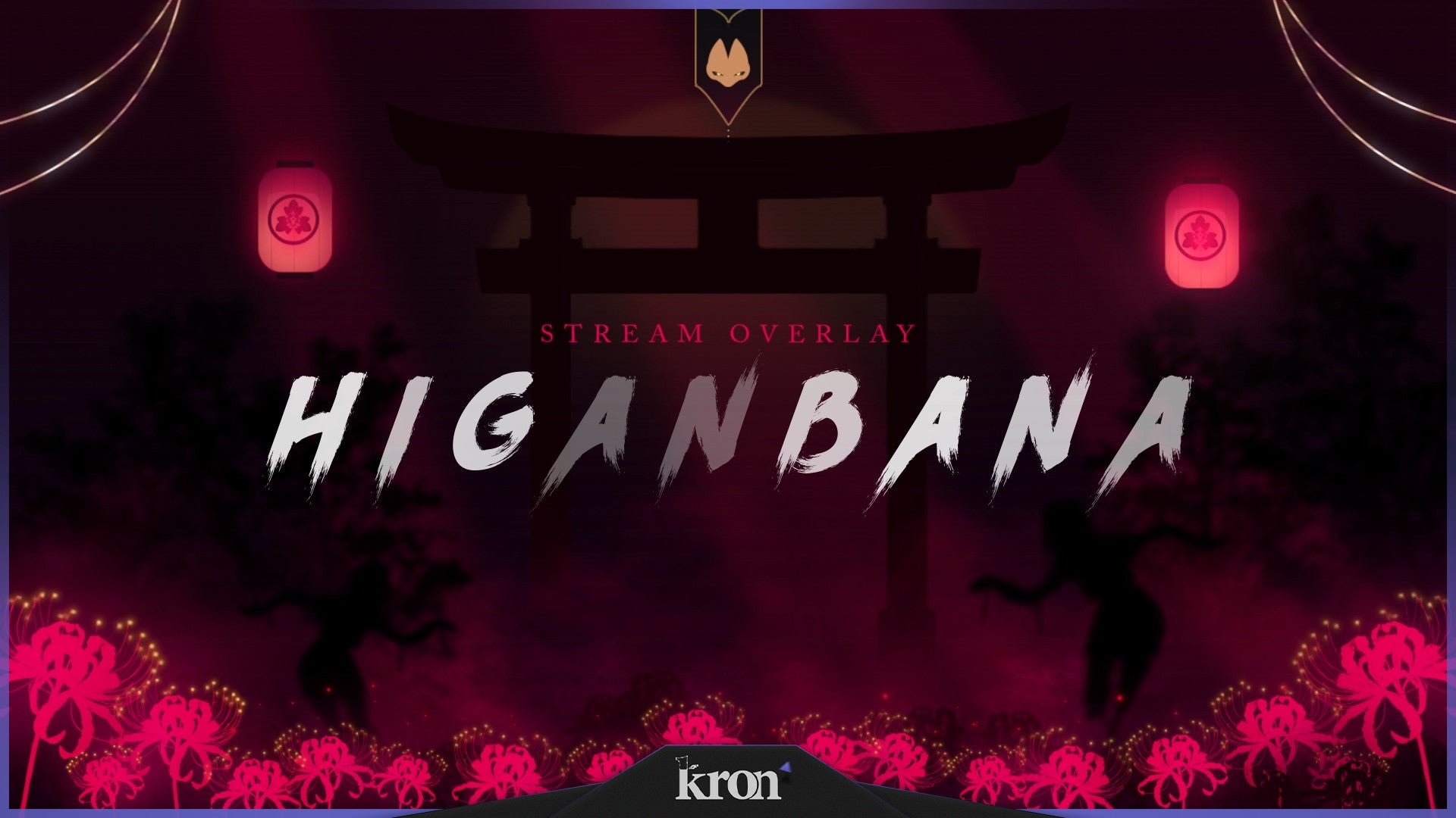 Higanbana Stream Overlay for Twitch - Animated Red Spider Lily Torii Moon Japanese Horror Package with Alerts and Widgets | byKron