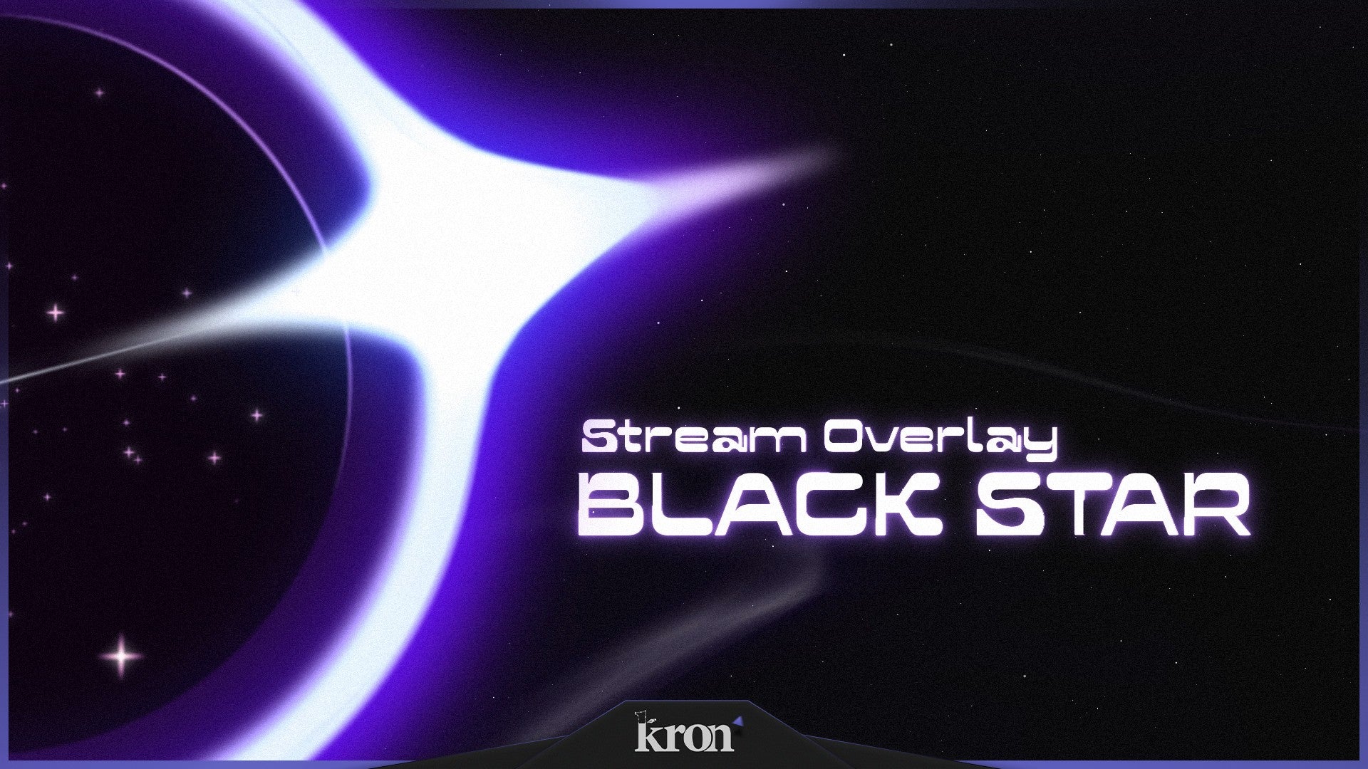 Black Star Stream Overlay for Twitch - Animated Cosmic Space Galactic Glow Package with Alerts and Widgets | byKron