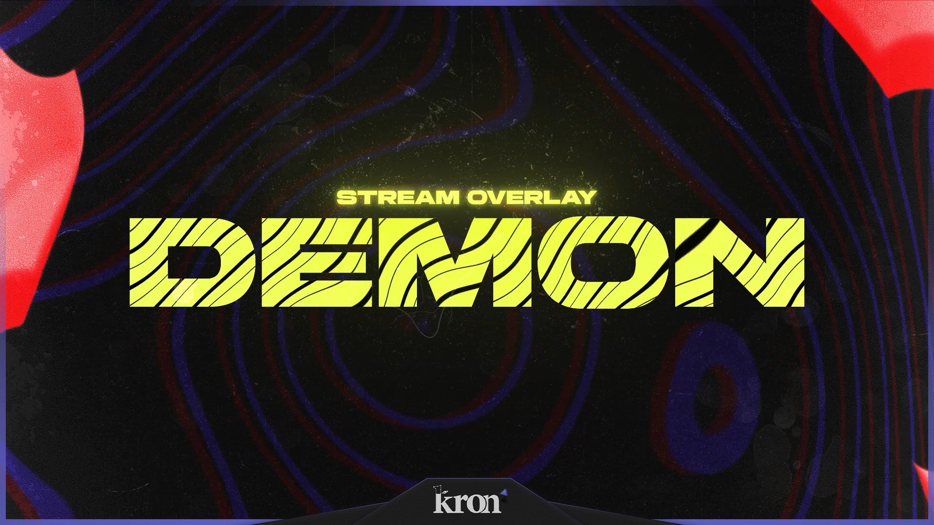 Demon Stream Overlay for Twitch - Animated Neon Psychedelic Minimalist Package with Alerts and Widgets | byKron