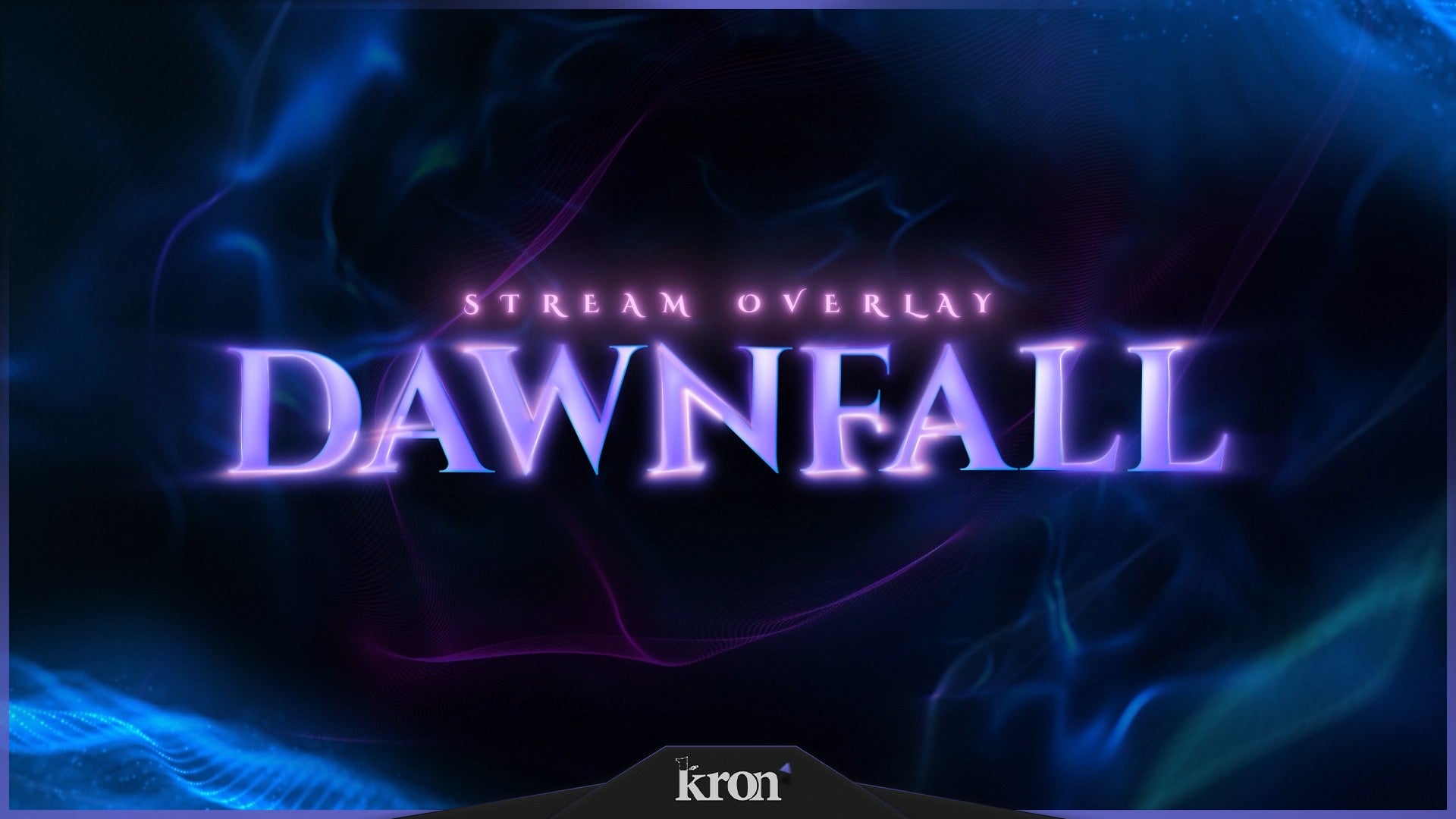 Dawnfall Stream Overlay for Twitch - Animated Blue Purple Cosmic Fantasy Neon Package with Alerts and Widgets | byKron