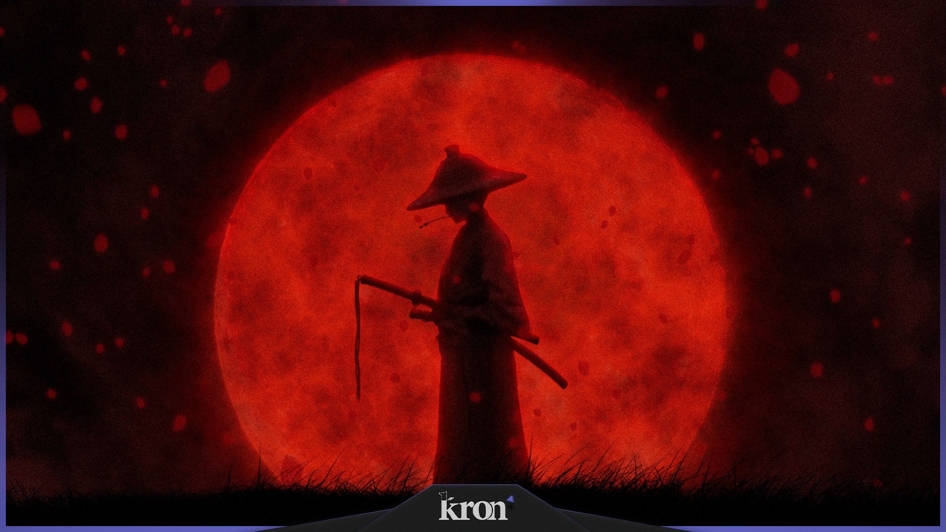 Red Ronin Stream Overlay for Twitch - Animated Red Black Samurai Ronin Crimson Moon Anime Package with Alerts and Widgets | byKron