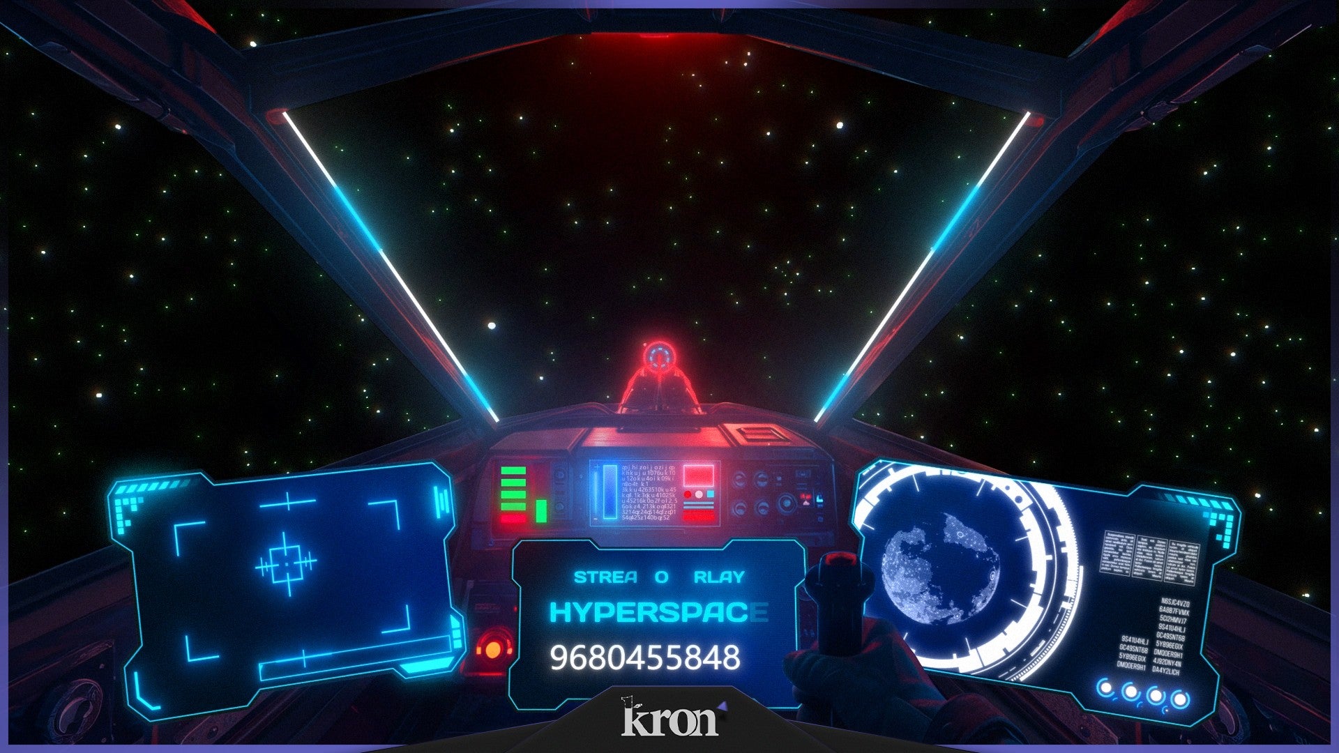 Hyperspace Stream Overlay for Twitch - Animated Spaceship Cockpit Holographic 3D Sci-Fi Package with Alerts and Widgets | byKron