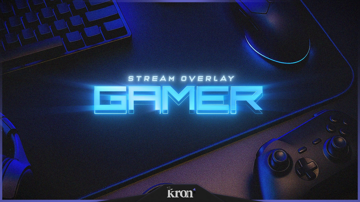 Gamer Stream Overlay for Twitch - Animated Blue Nintendo Next-Gen 3D Gaming Package with Alerts and Widgets | byKron