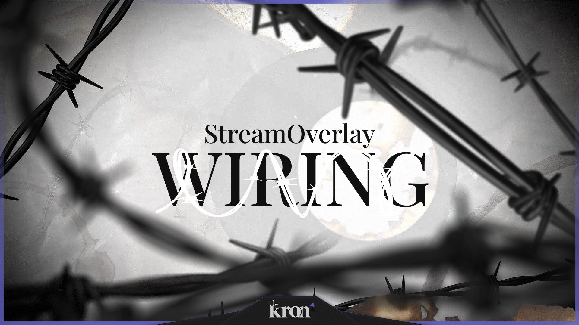 Wiring Stream Overlay for Twitch - Animated Monochrome Barbed Wire Horror Package with Alerts and Widgets | byKron