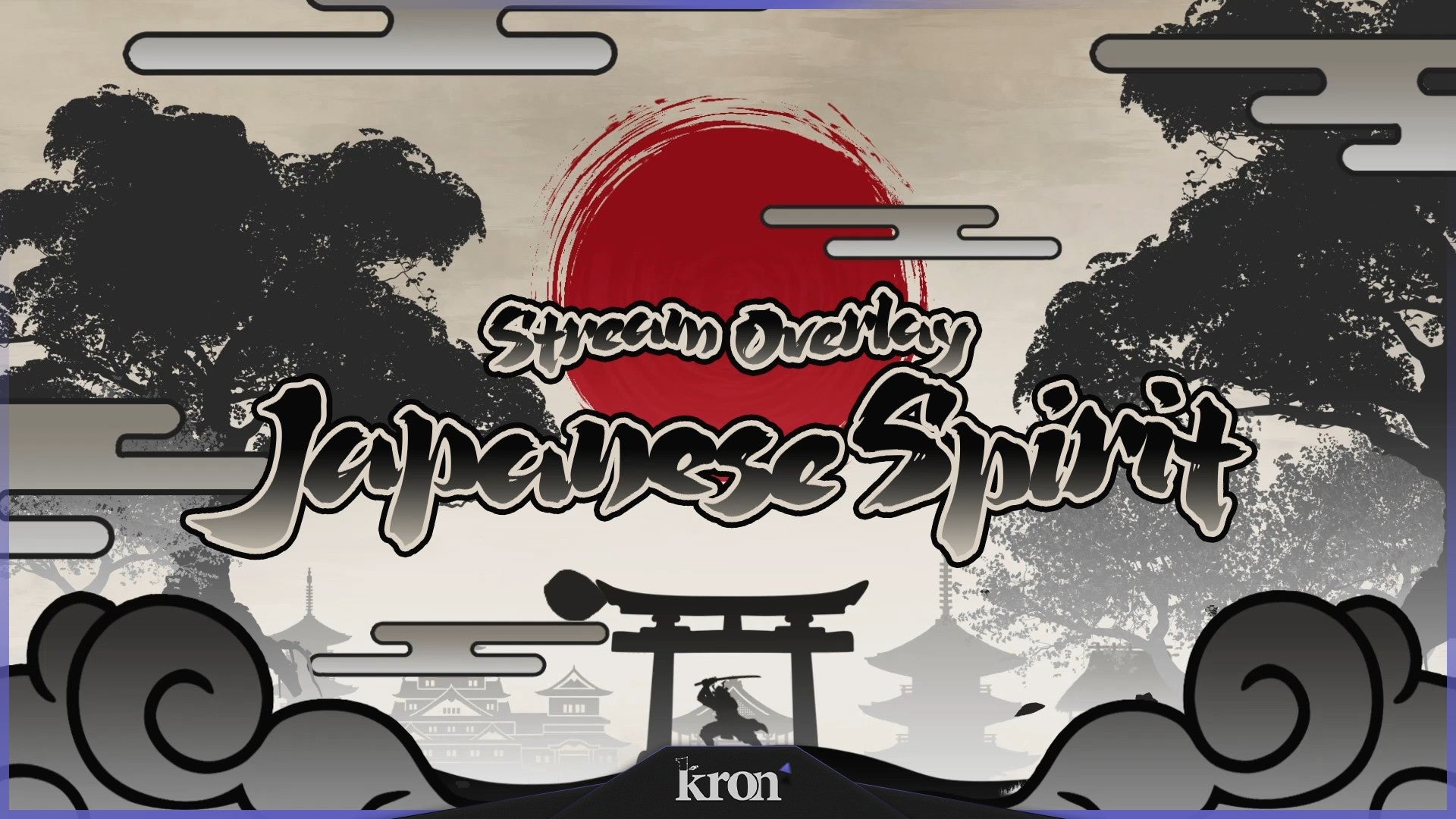 Japanese Spirit Stream Overlay for Twitch - Animated Samurai Torii Gate Crimson Anime Package with Alerts and Widgets | byKron