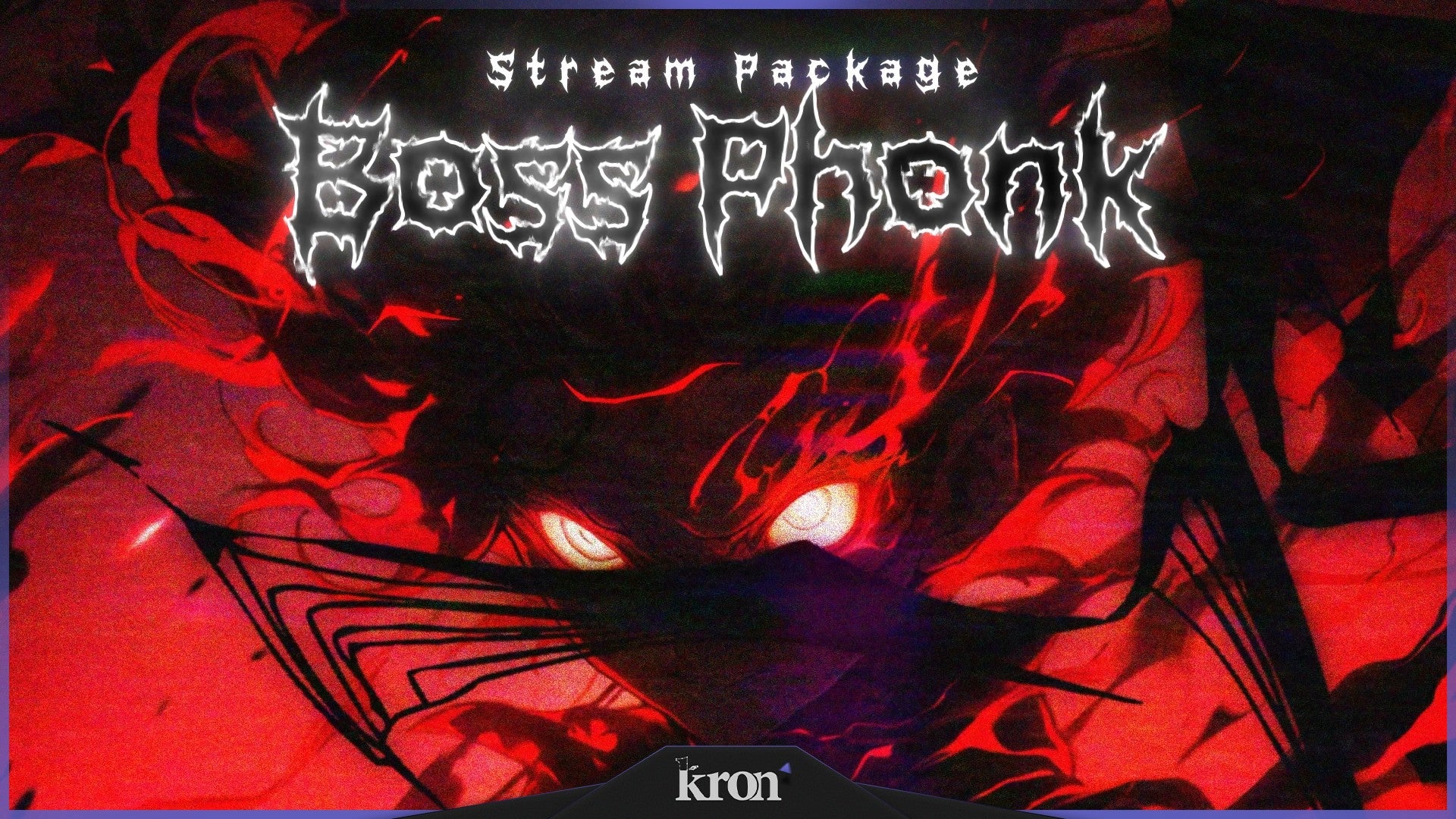 Boss Phonk Stream Overlay for Twitch - Animated Red Black Underground Aggressive Phonk Package with Alerts and Widgets | byKron