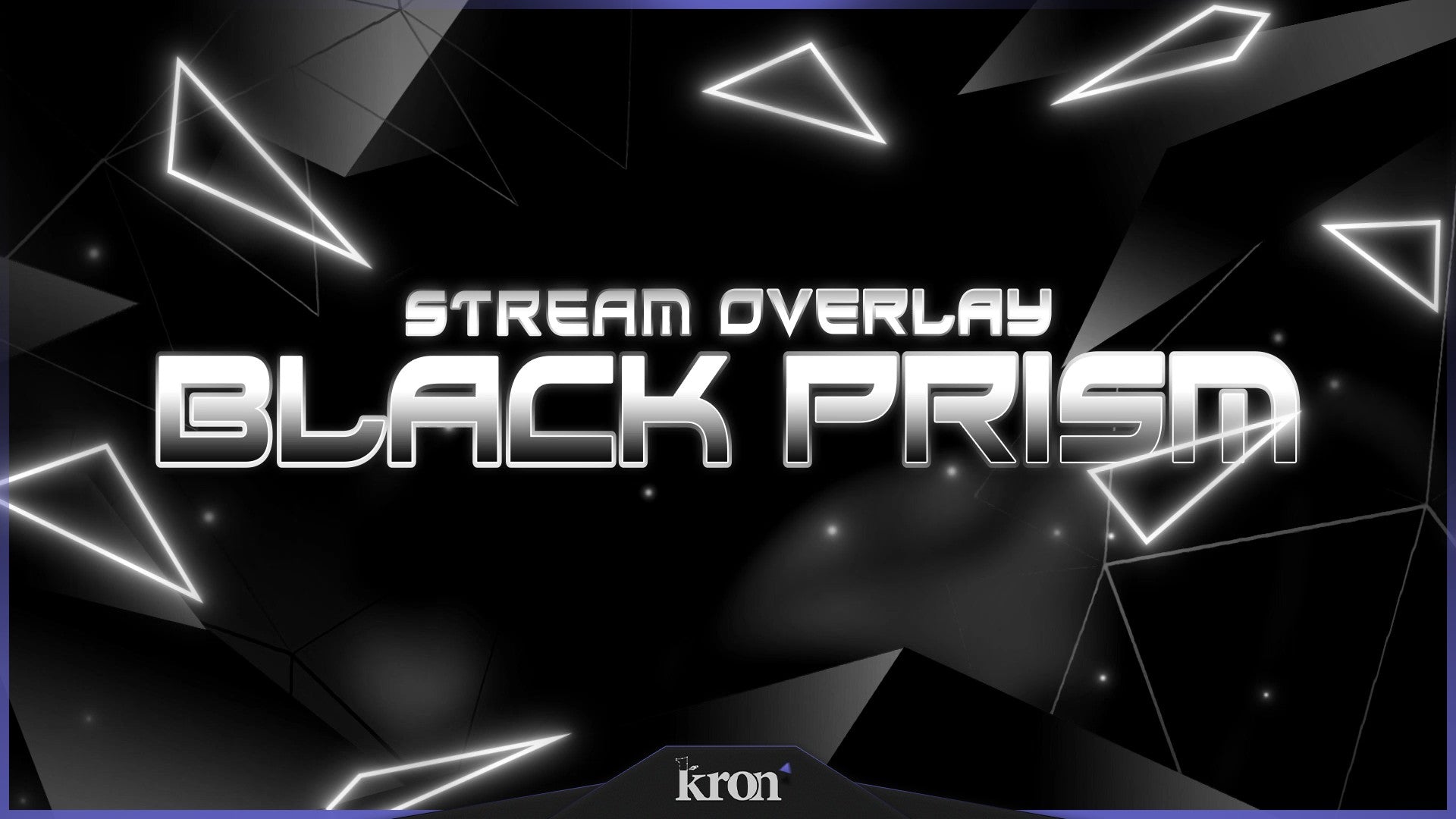 Black Prism Stream Overlay for Twitch - Animated Dark Geometric Prism Synthwave Package with Alerts and Widgets | byKron