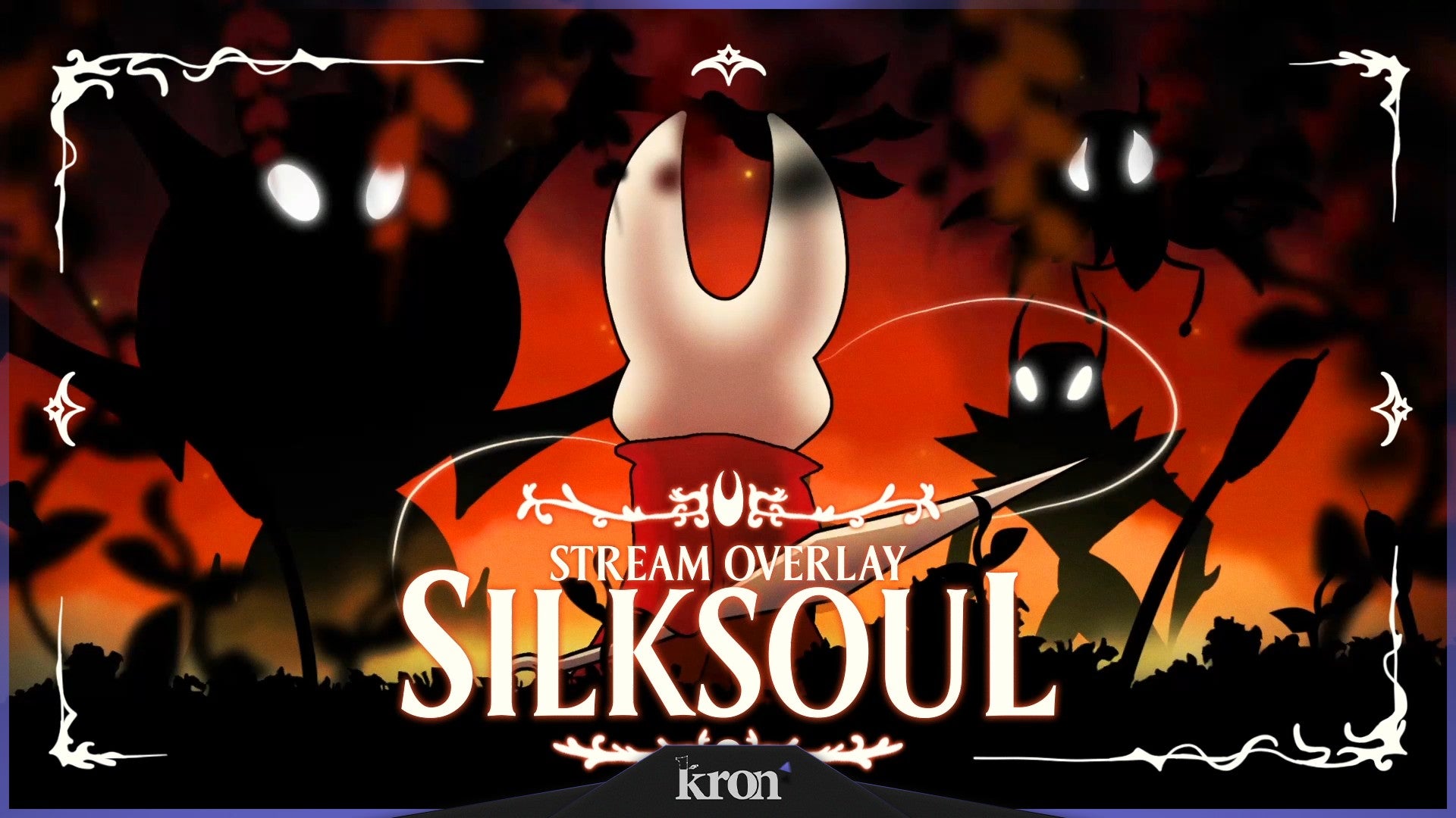 Silksoul Stream Overlay for Twitch - Animated Hollow Knight Gothic Dark Silhouette Package with Alerts and Widgets | byKron