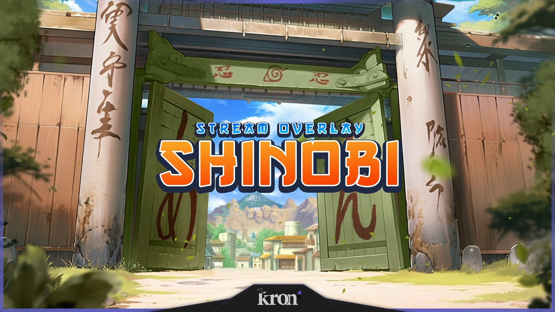 Shinobi Stream Overlay for Twitch - Animated Naruto Leaf Village Ninja Anime Package with Alerts and Widgets | byKron