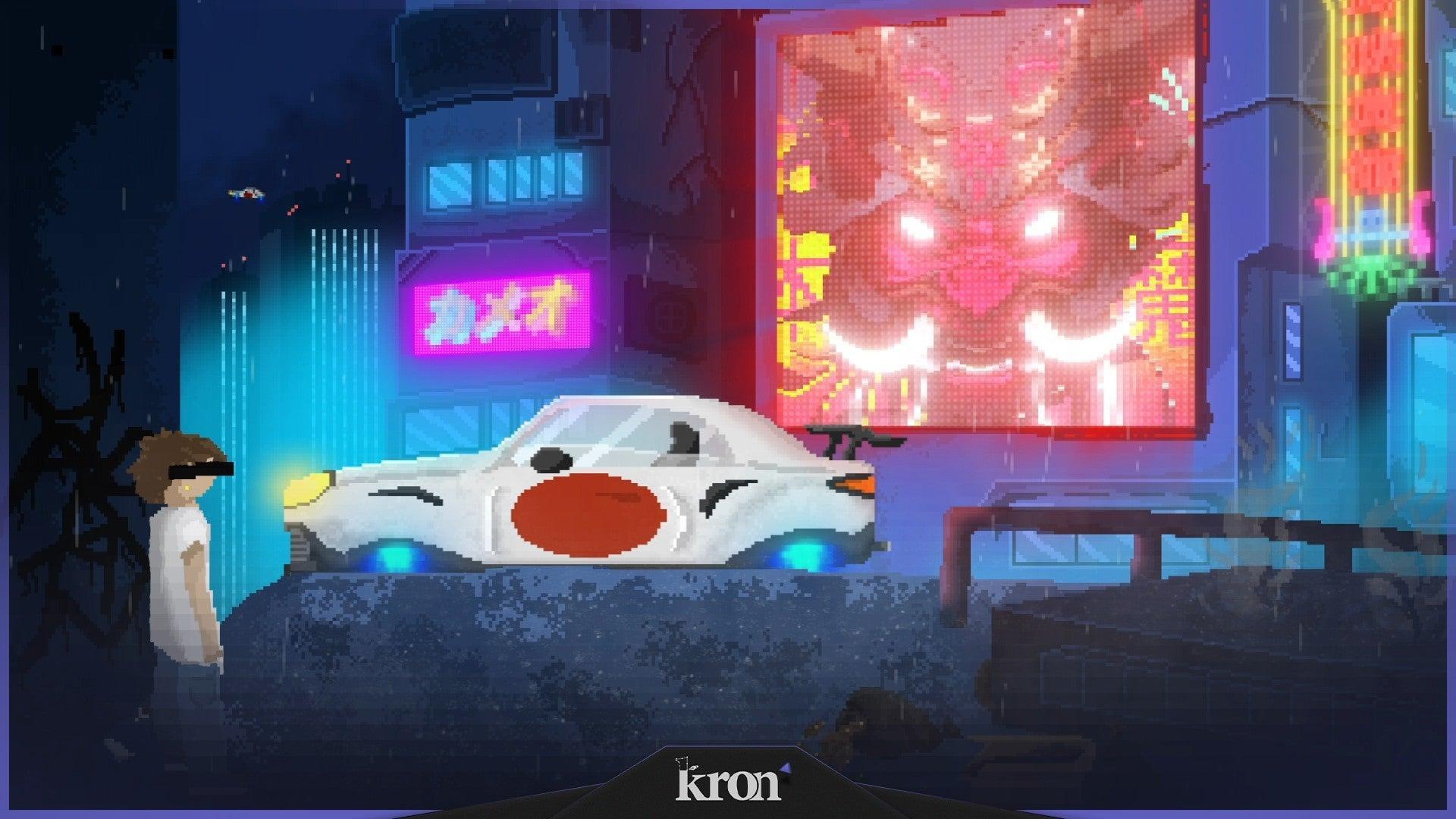 Neon Japan Stream Overlay for Twitch - Animated Retro Pixel Neon Tokyo Cyberpunk Anime Package with Alerts and Widgets | byKron