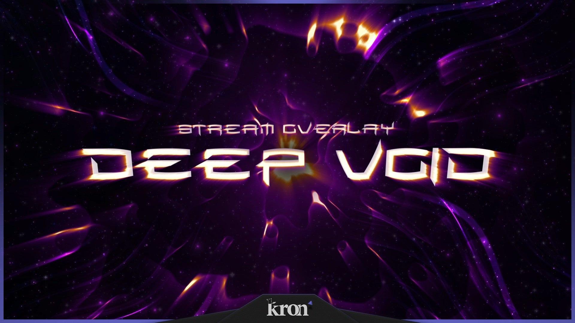 Deep Void Stream Overlay for Twitch - Animated Purple Cosmic Space Stardust Synthwave Package with Alerts and Widgets | byKron