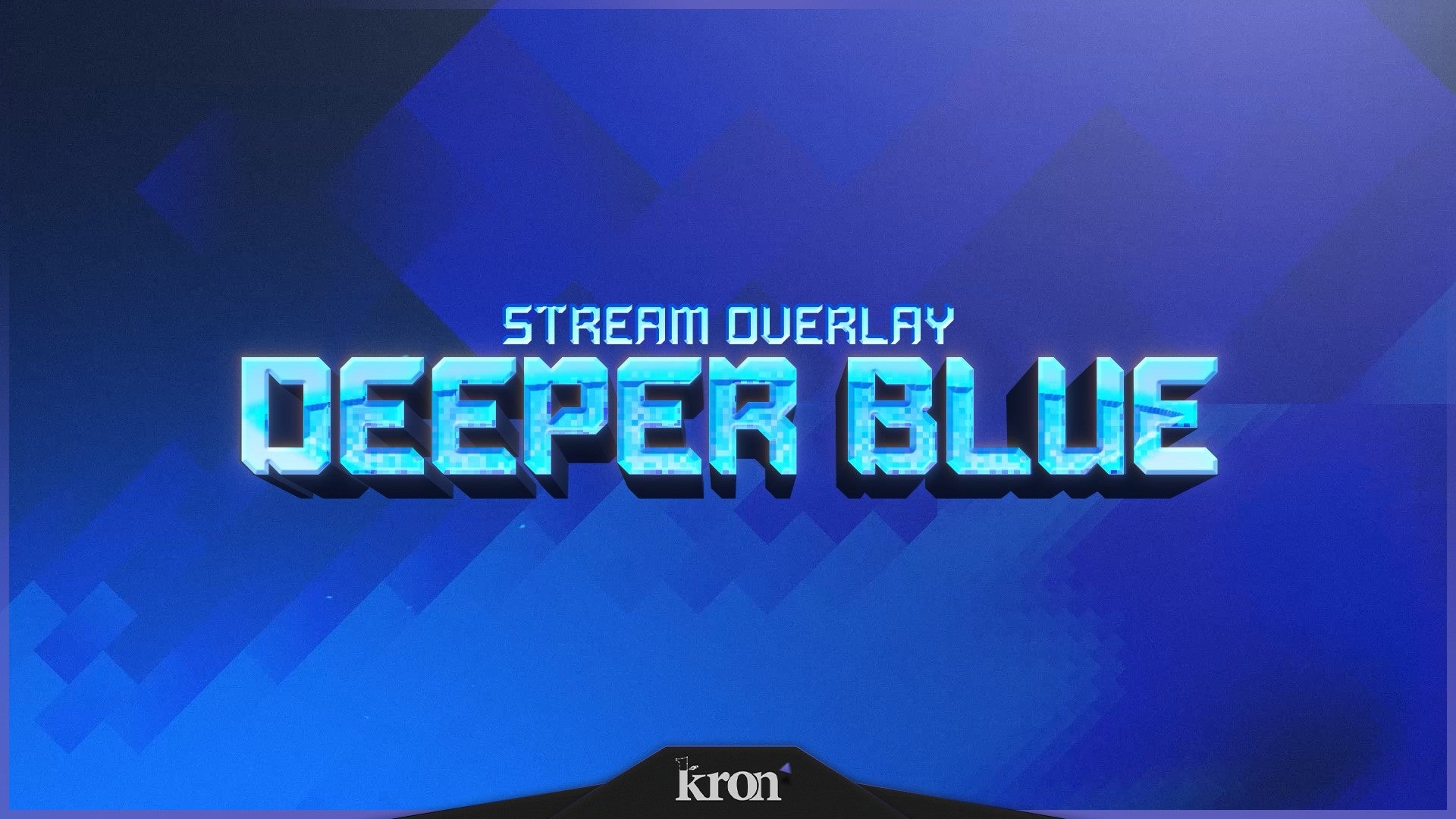 Deeper Blue Stream Overlay for Twitch - Animated Blue Pixel Futuristic Package with Alerts and Widgets | byKron