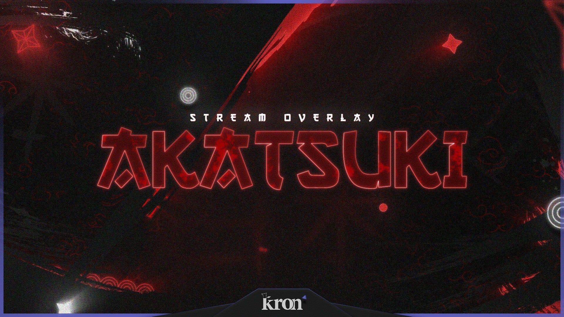 Akatsuki Stream Overlay for Twitch - Animated Red Black Anime Dark Power Package with Alerts and Widgets | byKron