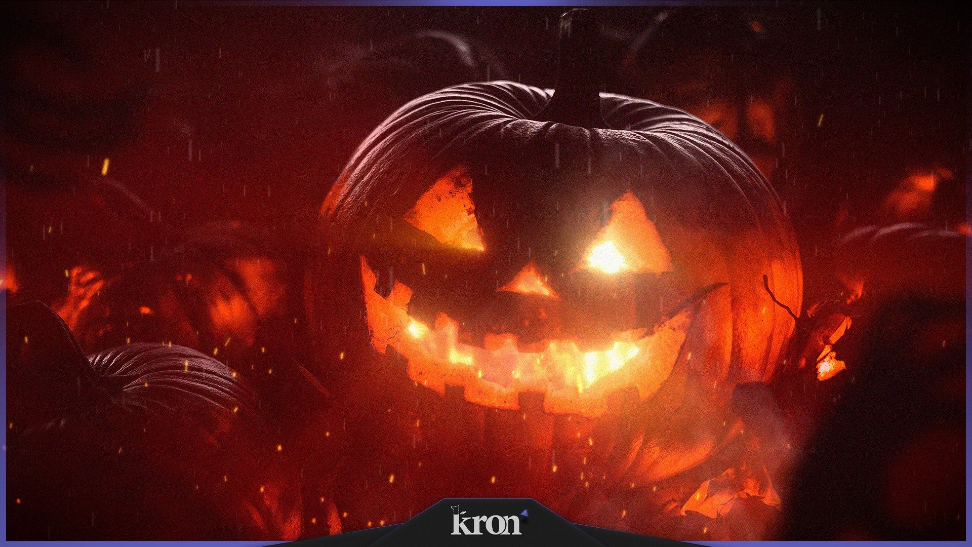 Halloween Stream Overlay for Twitch - Animated Jack-o-Lantern Fire Spooky Halloween Package with Alerts and Widgets | byKron