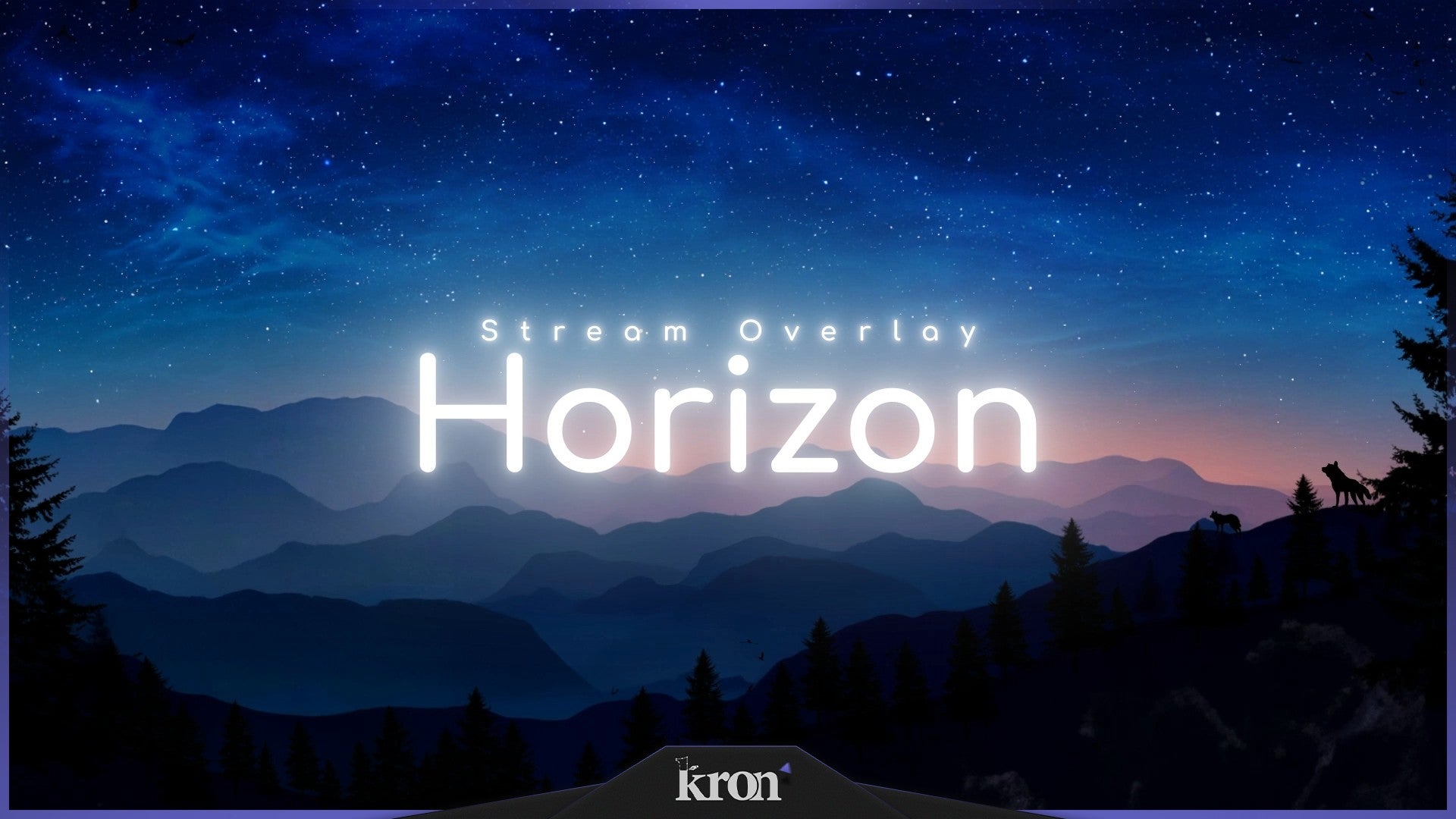Horizon Stream Overlay for Twitch - Animated Mountain Stars Nature Minimalist Package with Alerts and Widgets | byKron