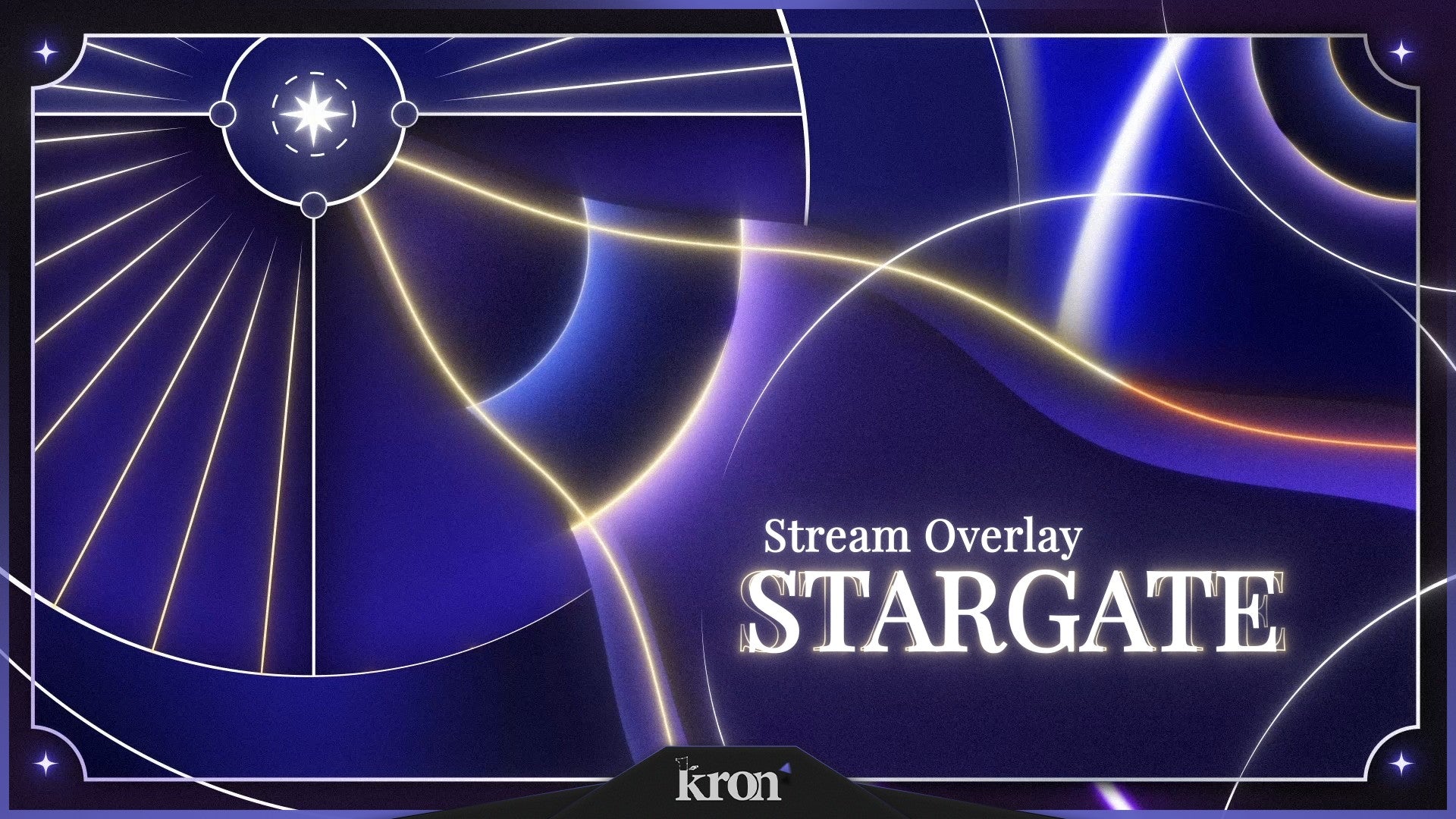 Stargate Stream Overlay for Twitch - Animated Cosmic Constellation Blue Gold Space Package with Alerts and Widgets | byKron