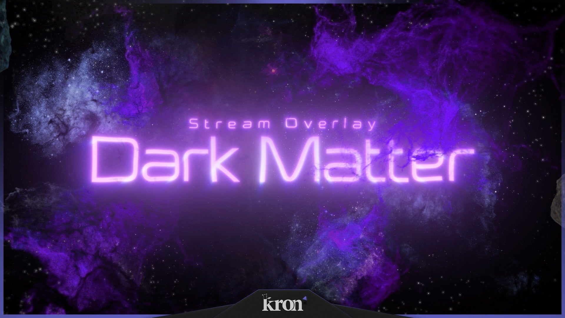 Dark Matter Stream Overlay for Twitch - Animated Purple Nebula Cosmic Space Neon Package with Alerts and Widgets | byKron