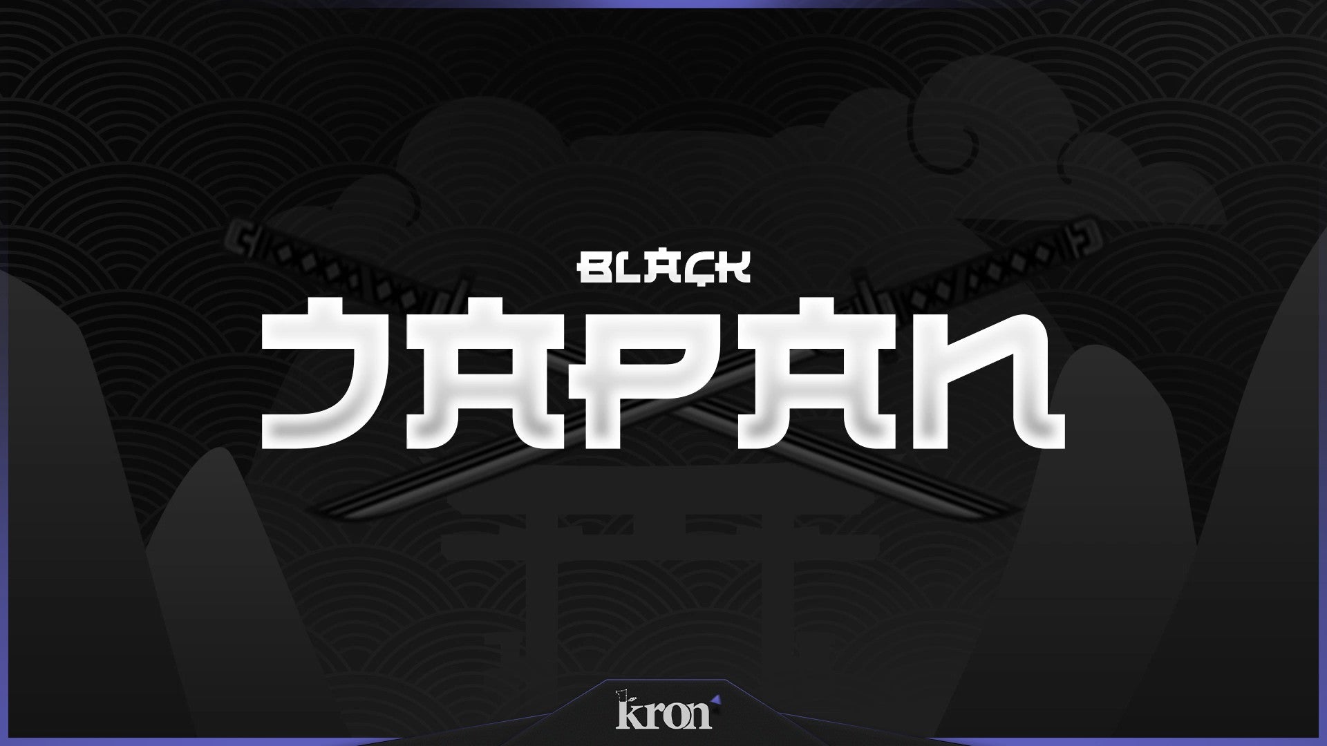 Black Japan Stream Overlay for Twitch - Animated Japanese Katana Wave Dark Minimalist Package with Alerts and Widgets | byKron