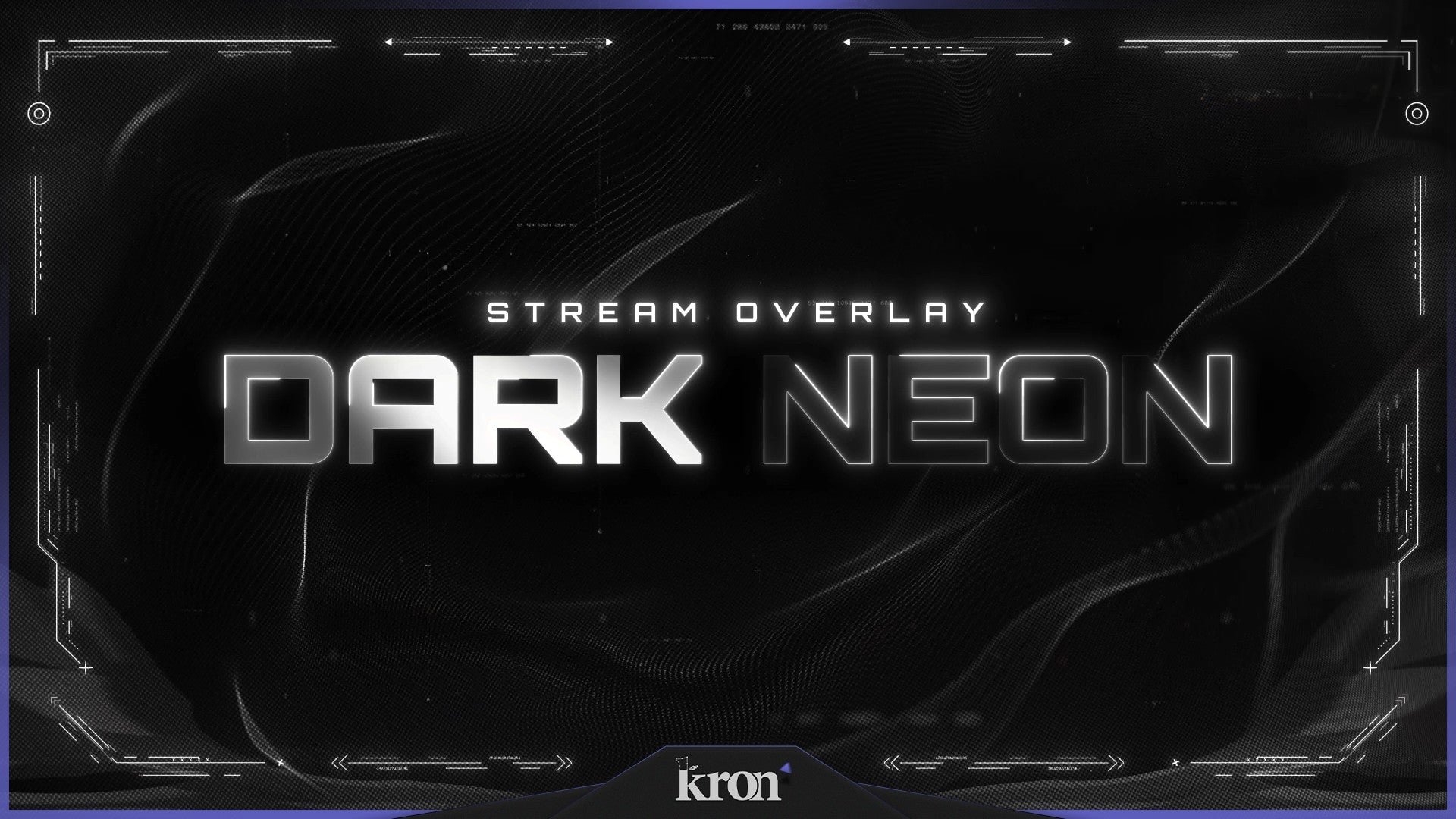 Dark Neon Stream Overlay for Twitch - Animated Black Neon Cyber Futuristic Sleek Package with Alerts and Widgets | byKron