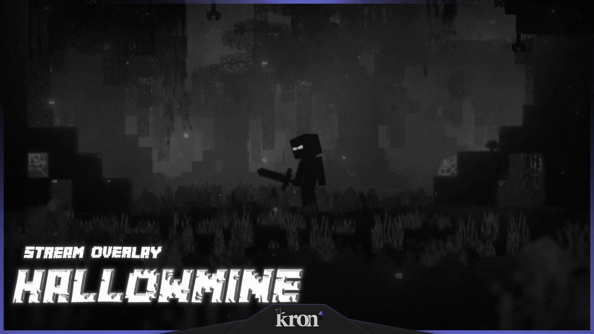 Hallow Mine Stream Overlay for Twitch - Animated Minecraft Halloween Pixel Spooky Package with Alerts and Widgets | byKron