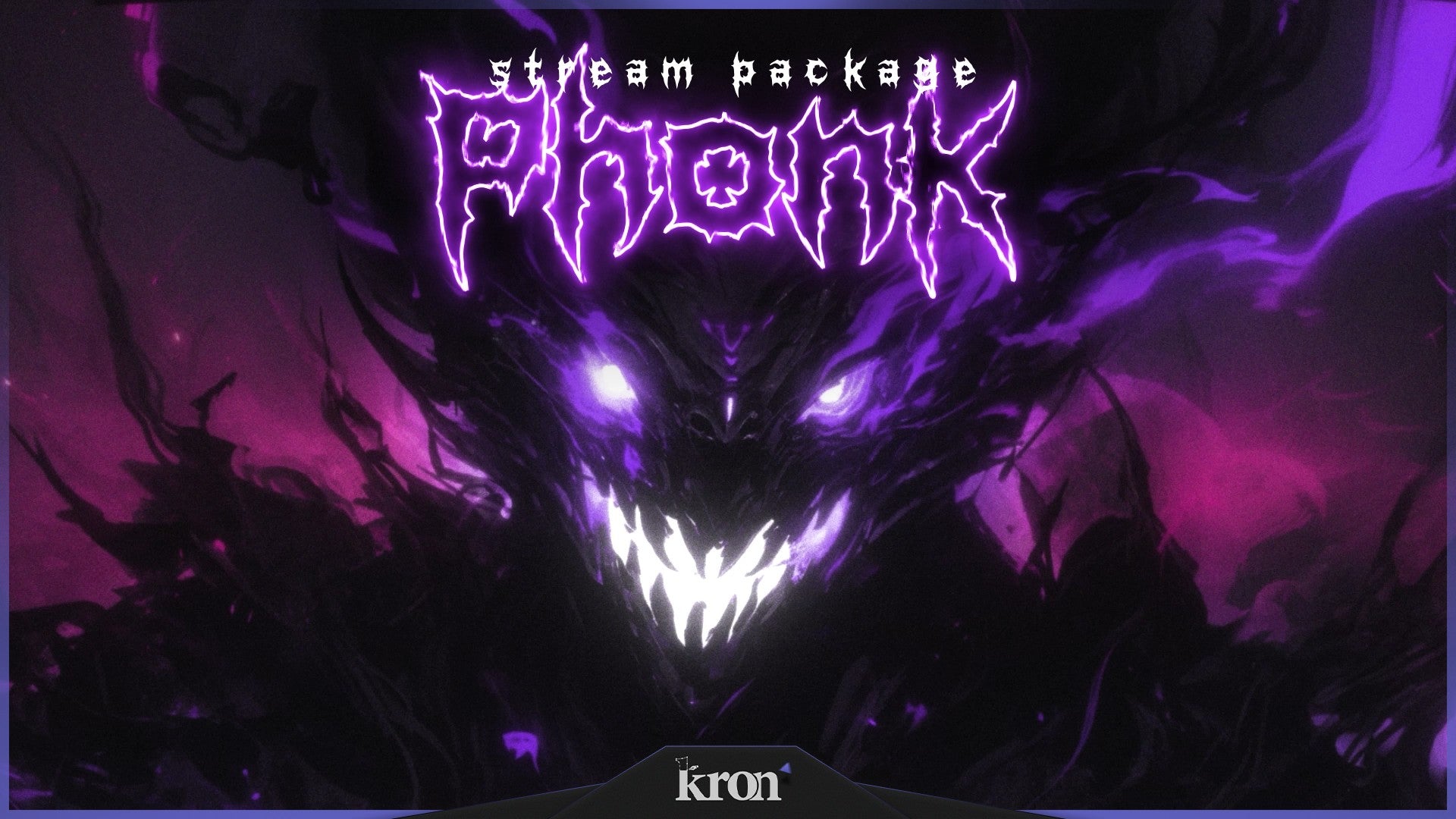 Phonk Stream Overlay for Twitch - Animated Purple Demonic Distorted Underground Package with Alerts and Widgets | byKron