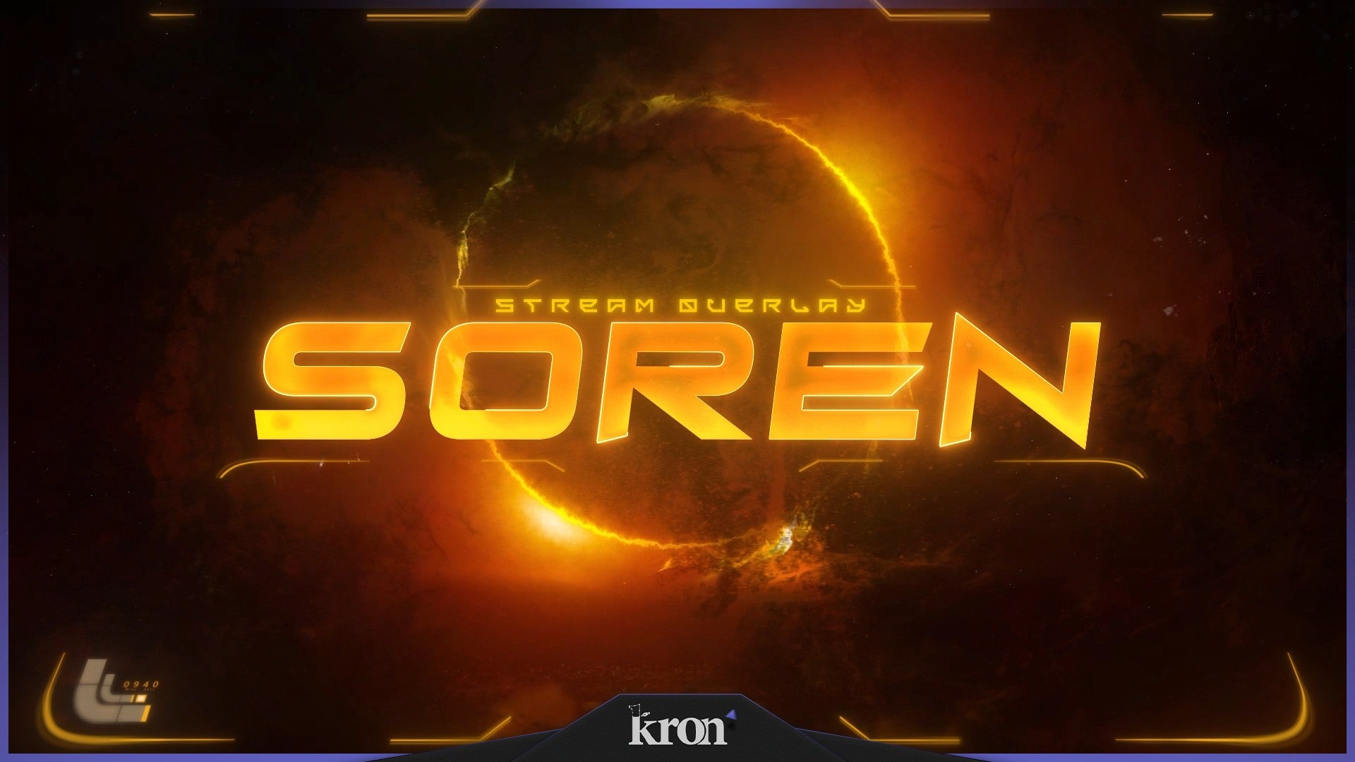 Soren Stream Overlay for Twitch - Animated Cosmic Neon Futuristic Package with Alerts and Widgets | byKron