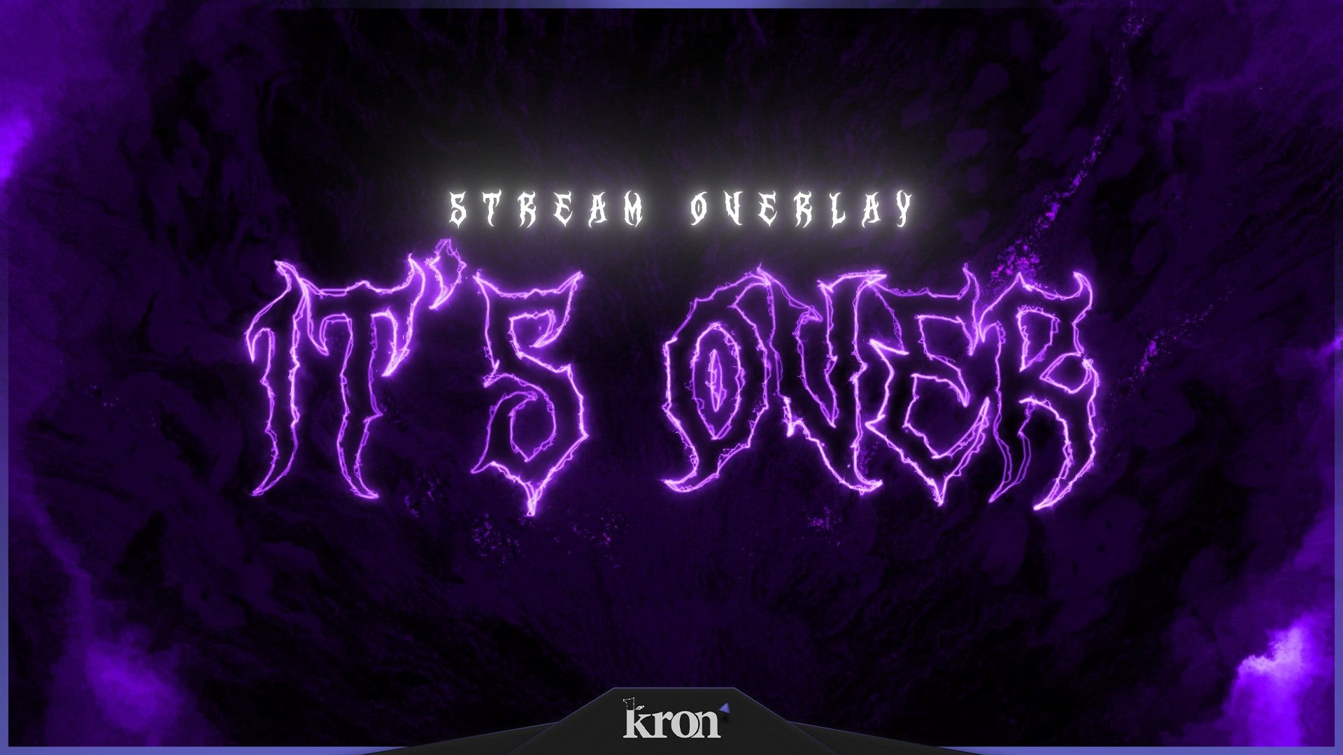 It's Over Stream Overlay for Twitch - Animated Purple Neon Phonk Dark Distorted Package with Alerts and Widgets | byKron